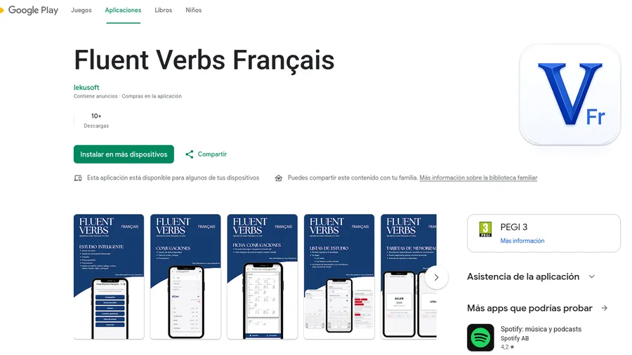 Fluent Verbs Français publicada en Google Play Store