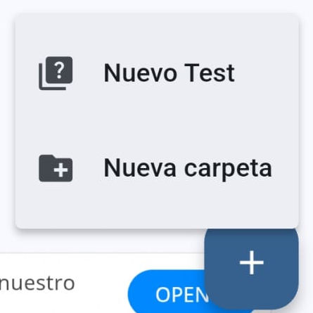 Foto del menú para crear un cuestionario