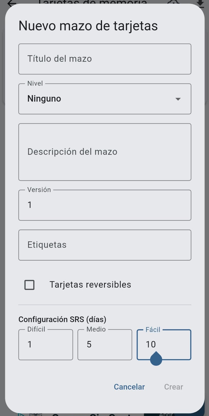 Foto del formulario inicial