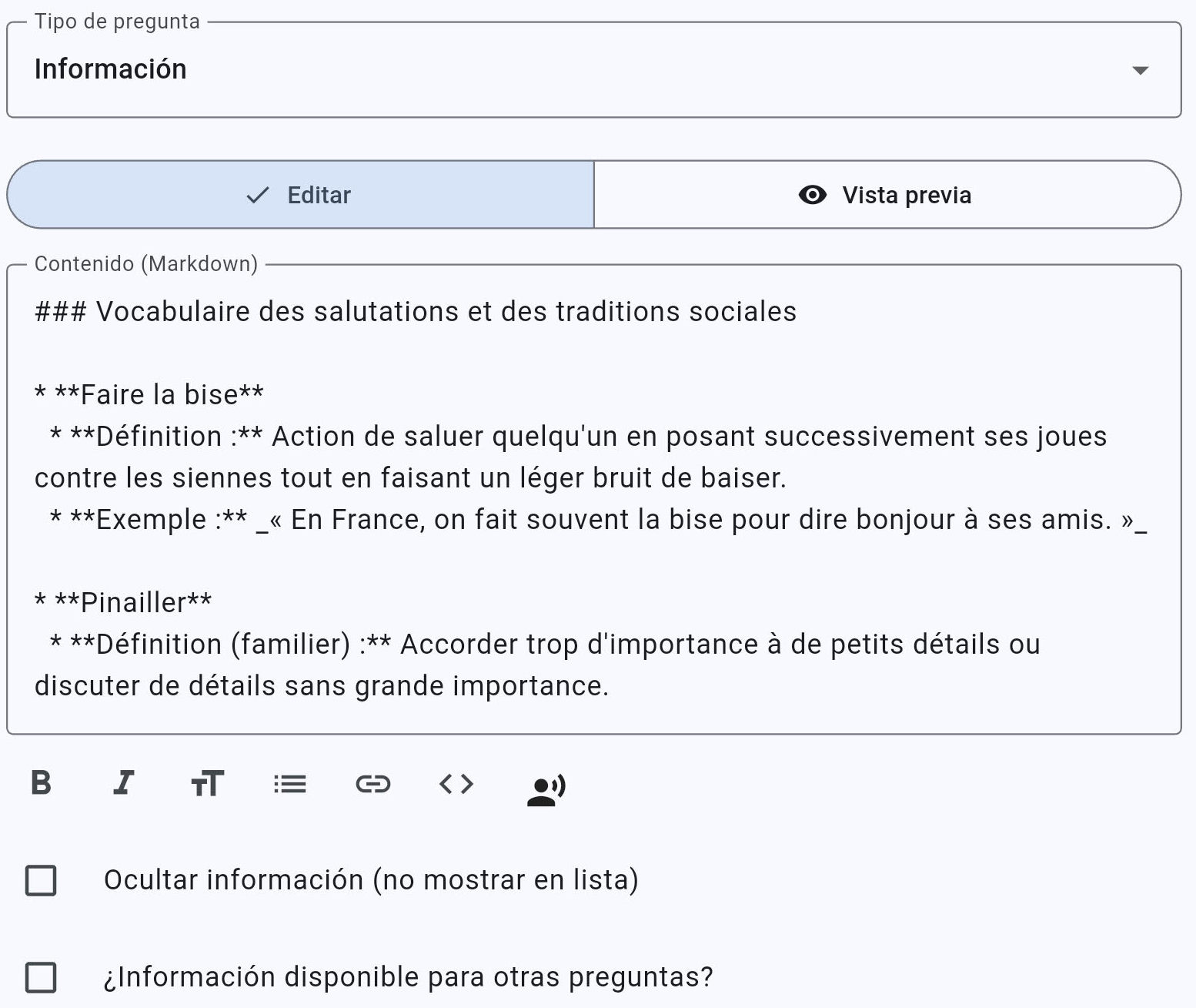 Pasos en la descarga de un ejercicio