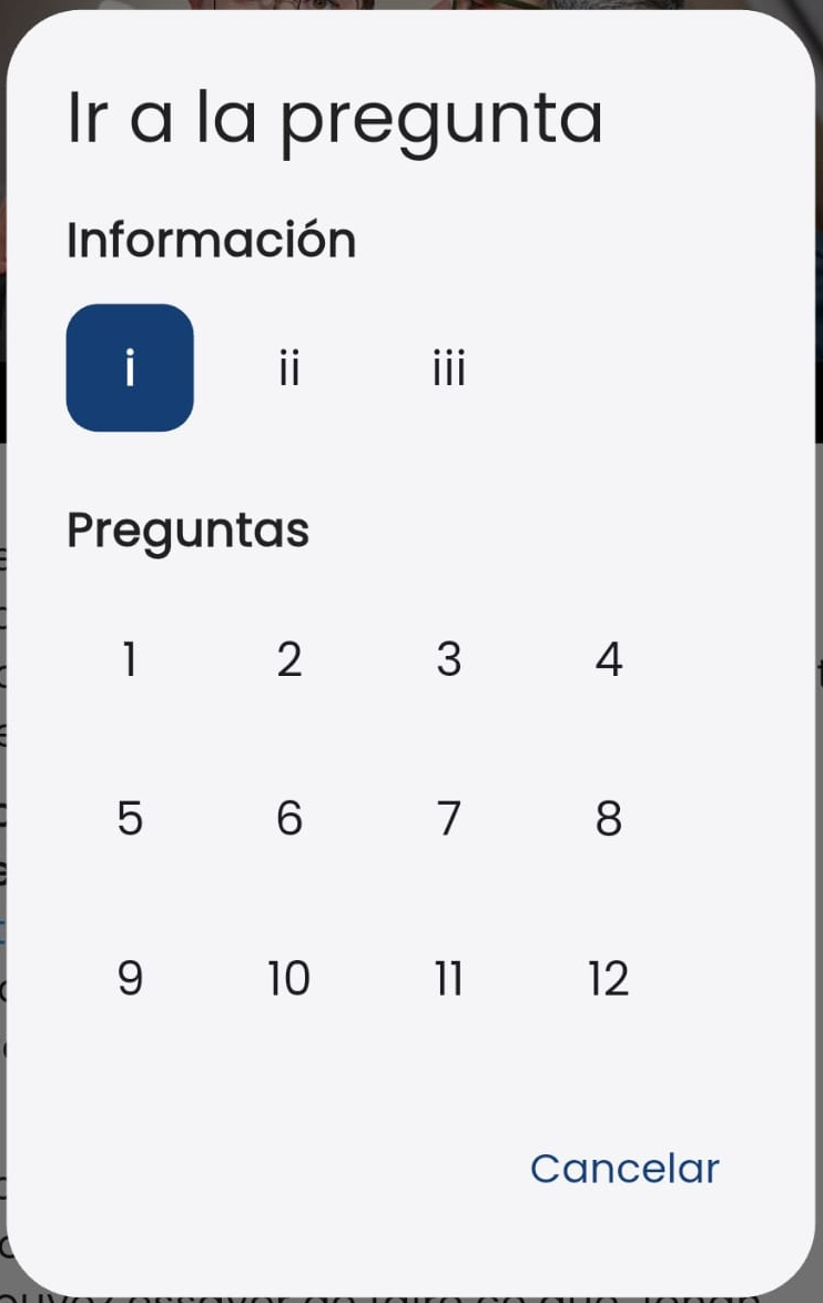 Foto del selector de pregunta