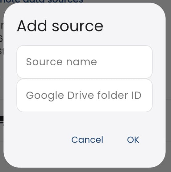 New data source screen photo