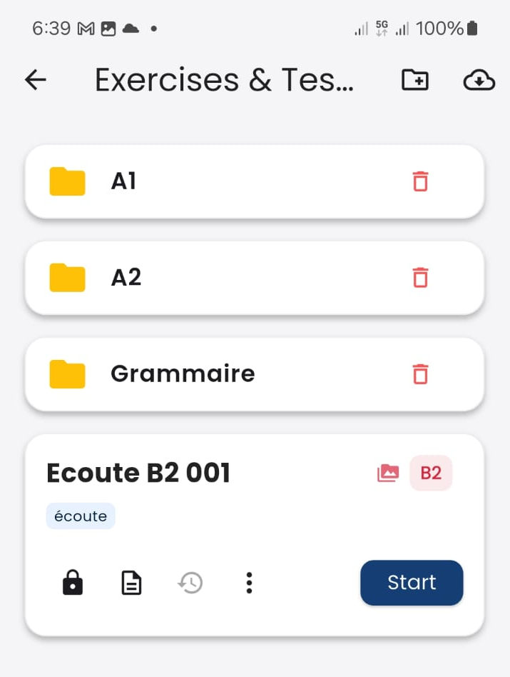 Folders screen photo