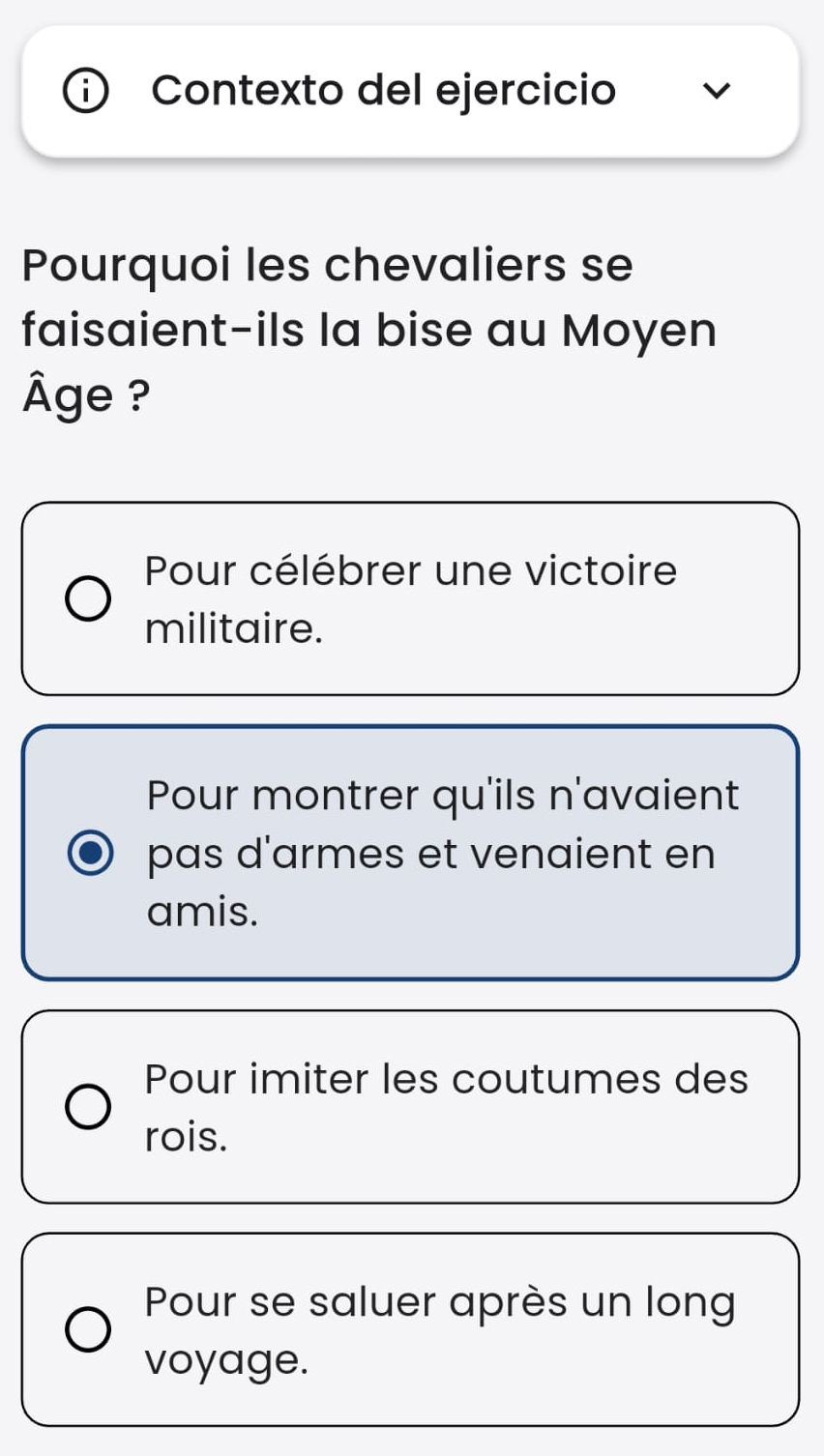 Ejercicio de opción múltiple
